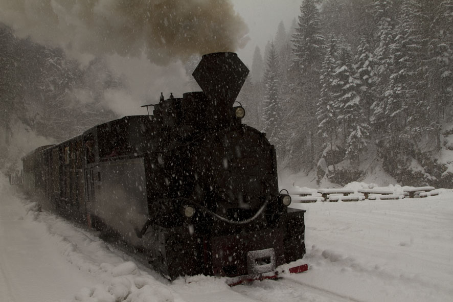 mocanita in winter on CFF Viseu de Sus photo Daniel Secarescu